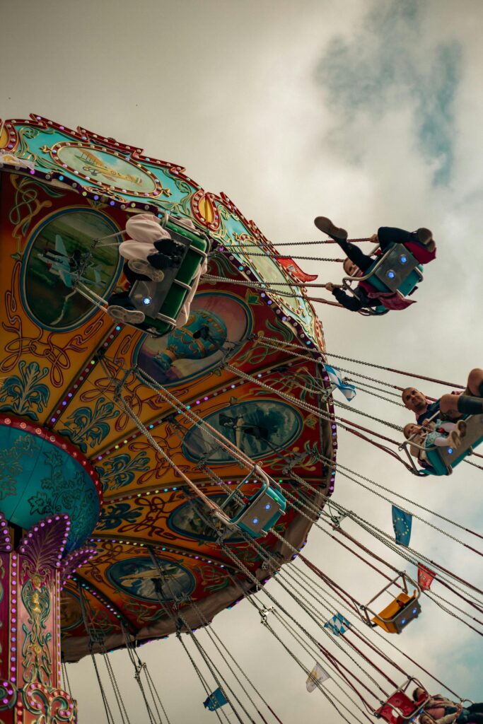 Free stock photo of carousel, chain carousel, ferris wheel